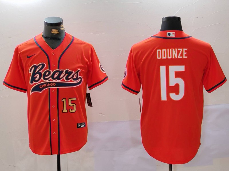 Men Chicago Bears #15 Odunze Orange Joint Name 2024 Nike Limited NFL Jersey style 2->san francisco 49ers->NFL Jersey
